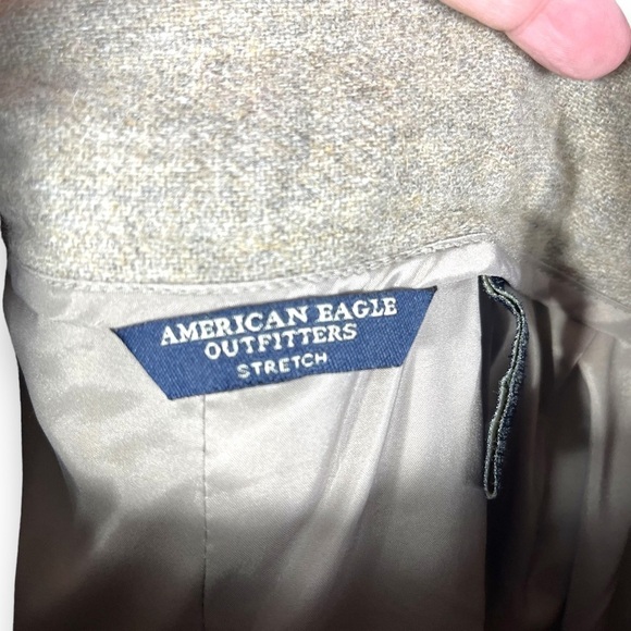 American Eagle Low Rise Wool Rise Straight Leg Trousers, Tan Tweed, Size 6 - Picture 4 of 10